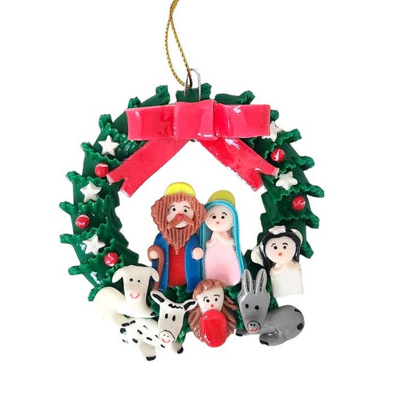 ORN - MARZAPAN NATIVITY WREATH - 3