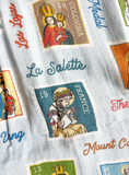SWADDLE - Ave Maria Post Muslin Deluxe Catholic Blue