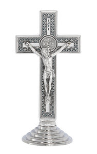 CRFX - STND - ST BENEDICT - METAL - SILVER & BLACK - 3.5"