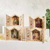 A - Our Lady of Guadalupe Diptych: Wood / 4-1/2" W x 3" H, 1-1/4" in Depth