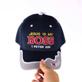 HAT - JESUS IS MY BOSS - NAVY