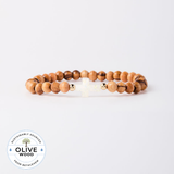 B - HOLY WATER - OLIVE WOOD CROSS  Stainless Steel Spacer Beads