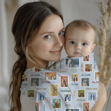 SWADDLE - Ave Maria Post Muslin Deluxe Catholic Blue