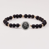 B - HOLY WATER - MEN'S HOLY WATER ST. MICHAEL: Lava Rock (Stainless Spacers)