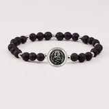 B - HOLY WATER - MEN'S HOLY WATER ST. MICHAEL: Lava Rock (Stainless Spacers)