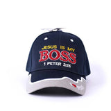 HAT - JESUS IS MY BOSS - NAVY