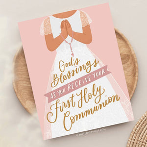 CARD - FIRST HOLY COMMUNION - GIRL - JLP