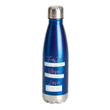 FAITH HOPE LOVE WATER BOTTLE BLUE 17 OZ
