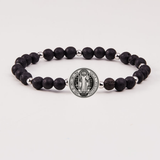 B - HOLY WATER - MEN'S HOLY WATER ST. BENEDICT : Lava Rock (Stainless Spacers)
