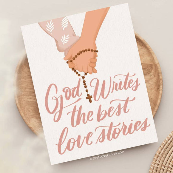CARD - GOD WRITES THE BEST LOVE STORIES GREETING - JLP
