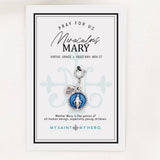 MO - Miraculous Medal Charm - Medium with Blue Enamel