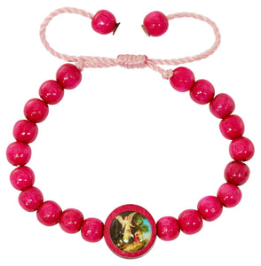 B - RSY - GUARDIAN ANGEL - PINK - WOOD BEADS