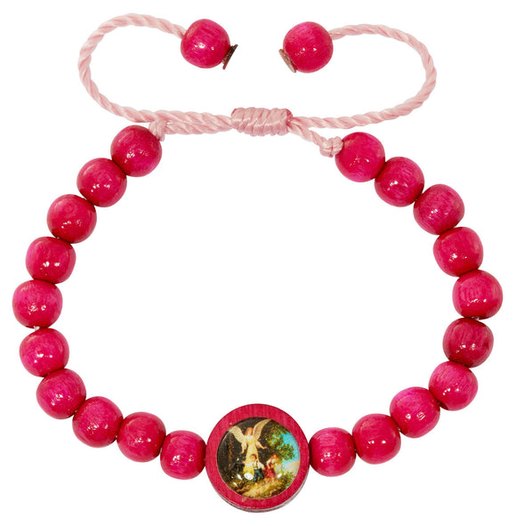 B - RSY - GUARDIAN ANGEL - PINK - WOOD BEADS