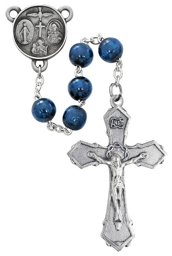 RSY - 4 WAY - BLUE WOOD BEAD - 8MM