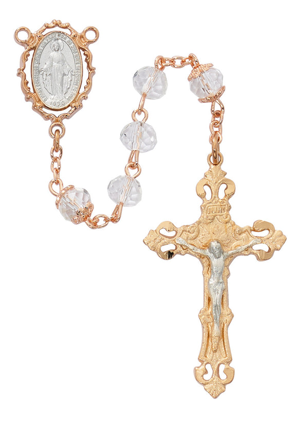 RSY - MIRACULOUS MEDAL - CRYSTAL - ROSE GOLD - 8MM