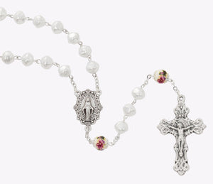 RSY - MIRACULOUS MEDAL - PEARL - 8MM - OFB - FLOWER