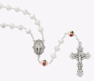 RSY - MIRACULOUS MEDAL - PEARL - 8MM - OFB - FLOWER