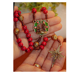 RSY - HOLY FAMILY - CHRISTMAS WREATH - WOOD RED