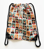 BAG - DRAWSTRING - Men Saints Catholic Foldable - Cream