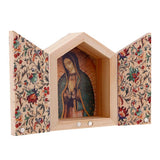 A - Our Lady of Guadalupe Diptych: Wood / 4-1/2" W x 3" H, 1-1/4" in Depth
