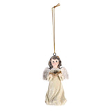 Ornament Angel With Book Glitter Body