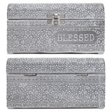 Keepsake Box Blessed Silver-Tone Metal-Stamped