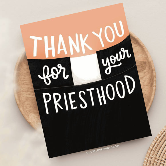 CARD - THANK YOU FOR YOUR PRIESTHOOD GREETING - JLP