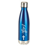 CROSS WITH FAITH WATER BOTTLE BLUE 17 OZ