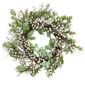 WREATH - LAMBS EAR BOXWOOD - 24"