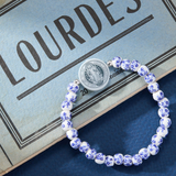 B - HOLY WATER - ST BENEDICT - Porcelain Beads: Gold Spacer Beads